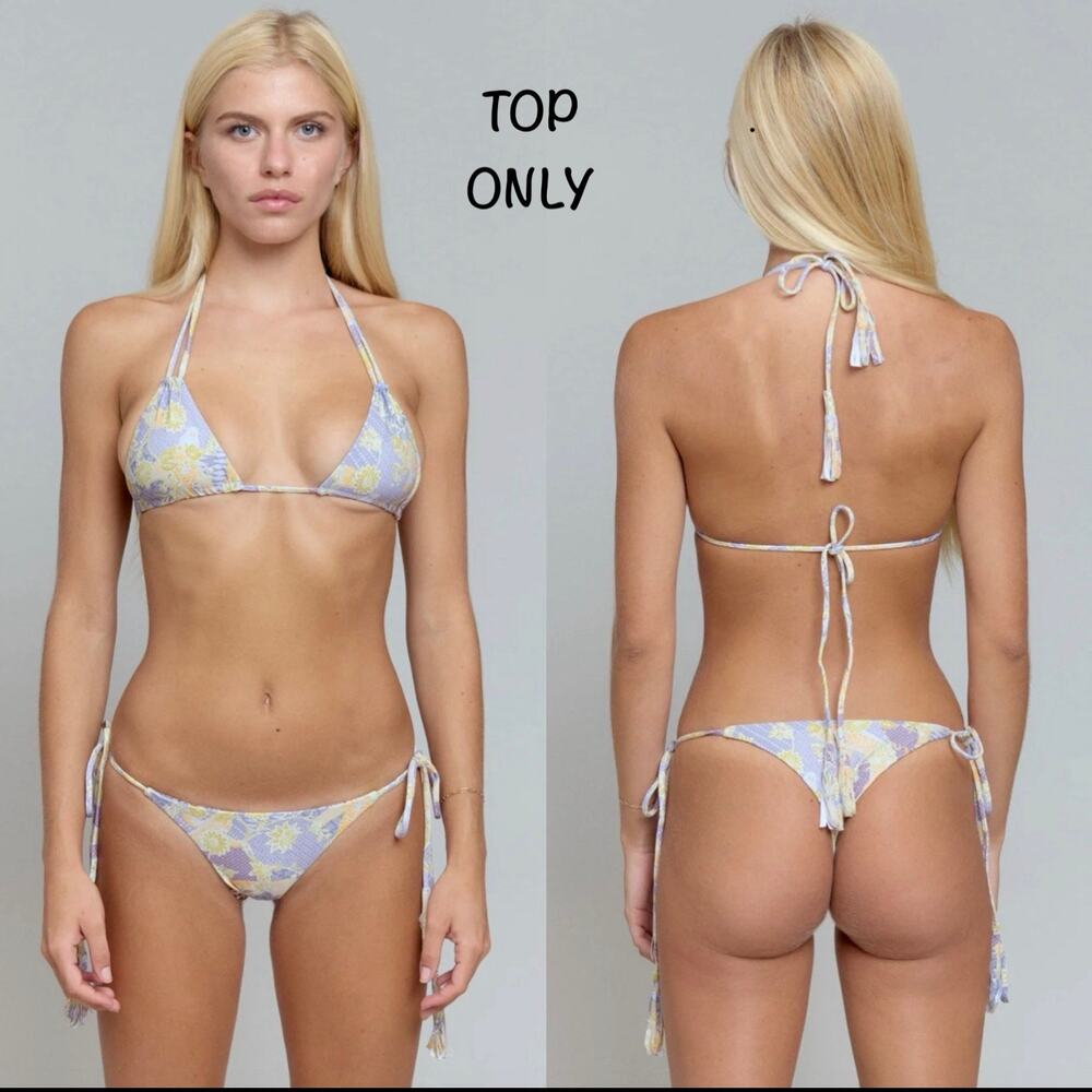 Acacia Swim Cannons Triangle Halter Bikini Top - Umi Sz L NWT